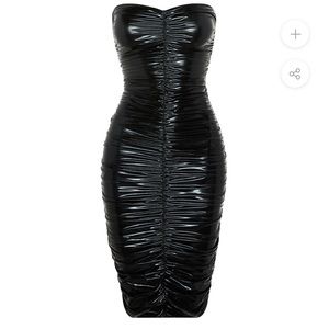 LUNA LATEX MIDI DRESS